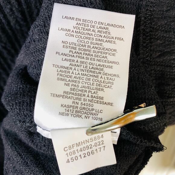 Jones New York Black Delicate Cable Knit Funnel Neck Knit Sweater Size M NWOT - Picture 6 of 7